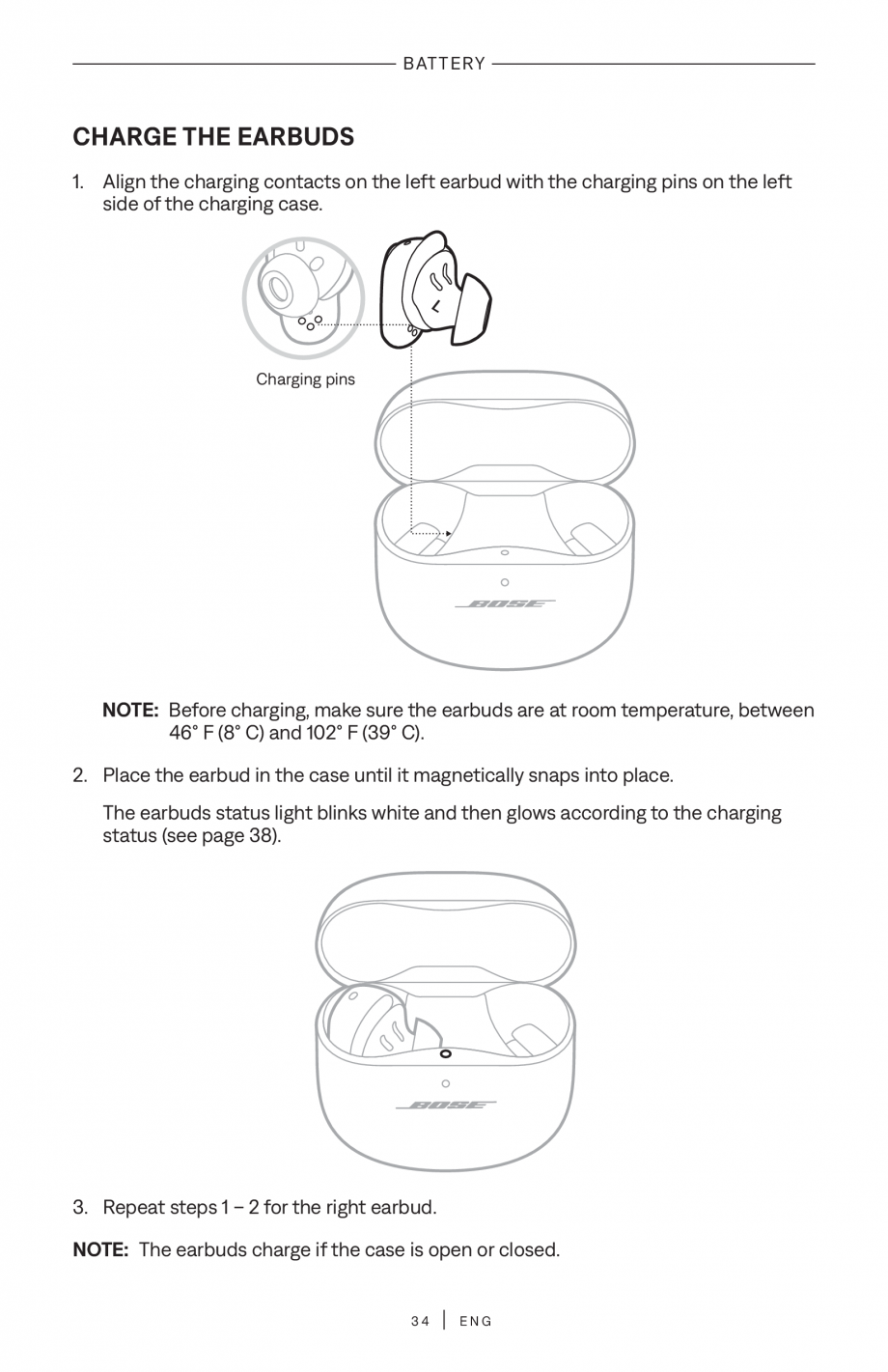 Pagina 34-Manual de utilizare pentru casti true wireless cu anularea zgomotului BOSE QuietComfort Ultra...