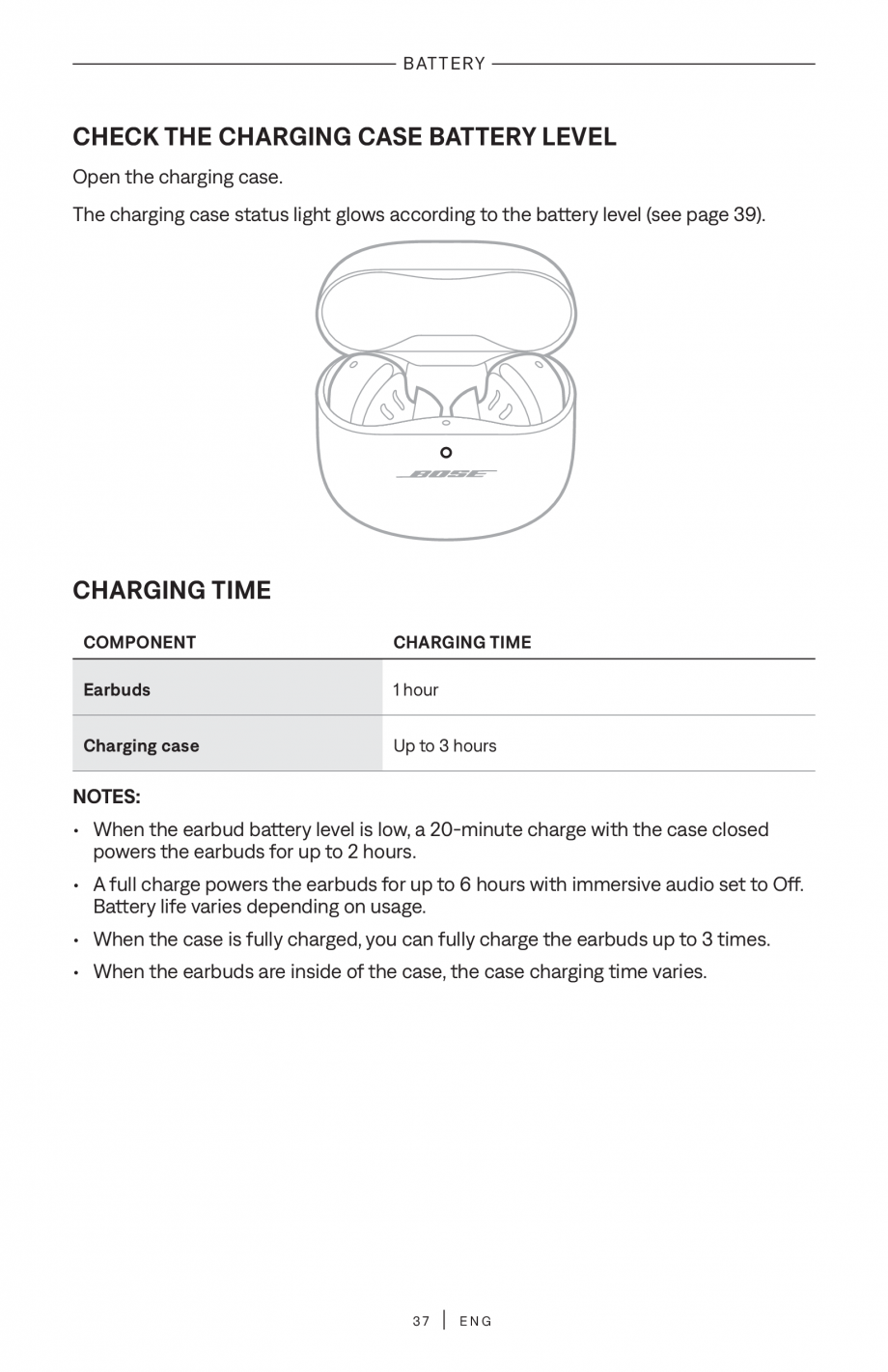 Pagina 37-Manual de utilizare pentru casti true wireless cu anularea zgomotului BOSE QuietComfort Ultra...