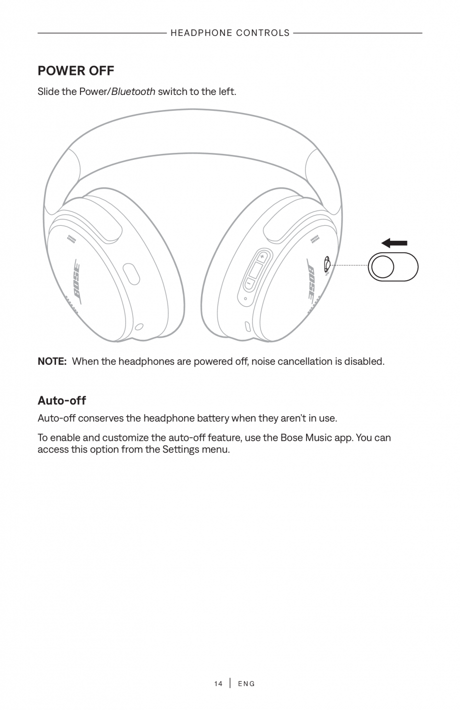 Pagina 14 - Manual de utilizare pentru casti cu anularea zgomotului BOSE QuietComfort Headphones...