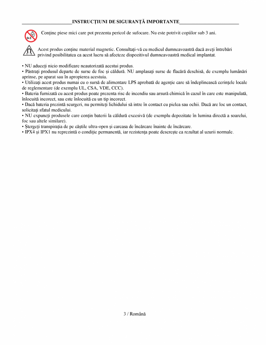 Pagina 3 - Manual de utilizare pentru casti wireless cu anularea zgomotului  BOSE Ultra Open Earbuds...