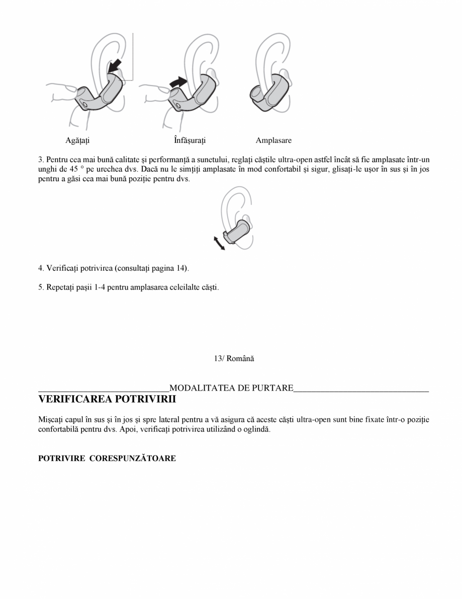 Pagina 14-Manual de utilizare pentru casti wireless cu anularea zgomotului  BOSE Ultra Open Earbuds...