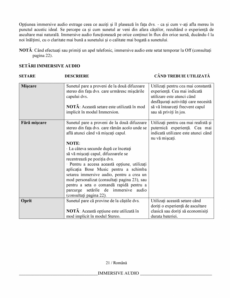 Pagina 22-Manual de utilizare pentru casti wireless cu anularea zgomotului  BOSE Ultra Open Earbuds...