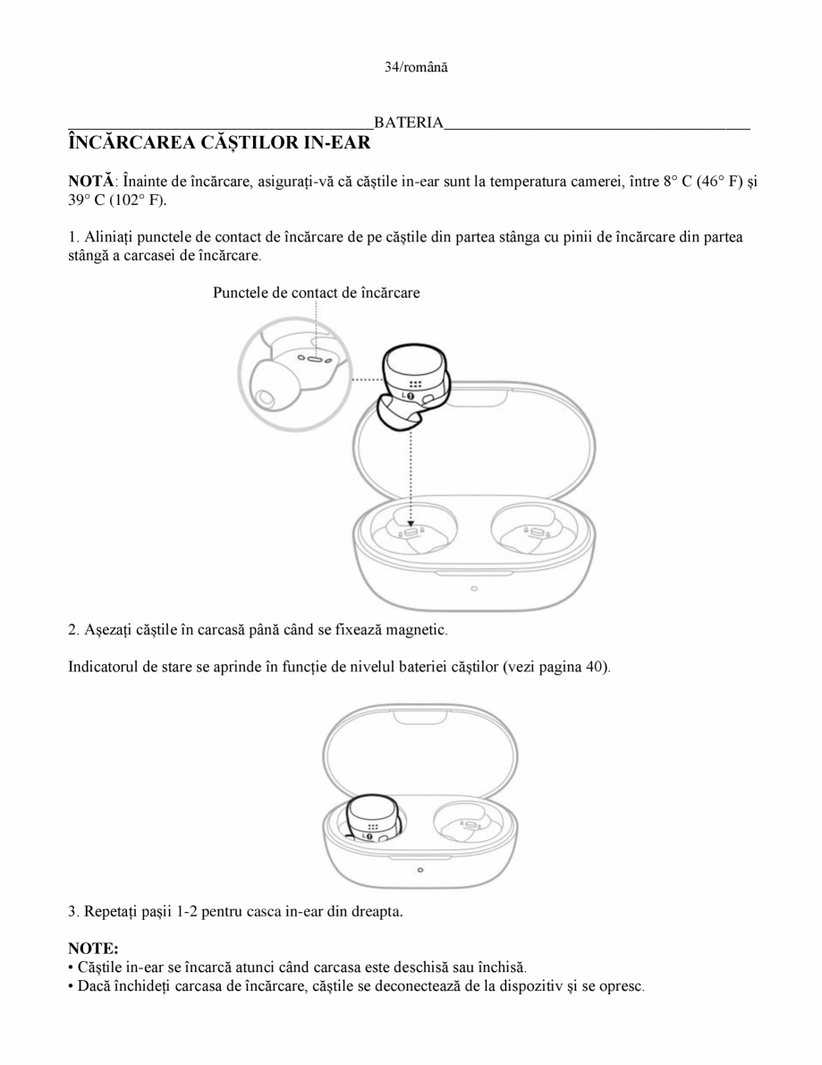 Pagina 35-Manual de utilizare pentru casti cu anularea zgomotului BOSE Quiet Comfort Earbuds Instructiuni...