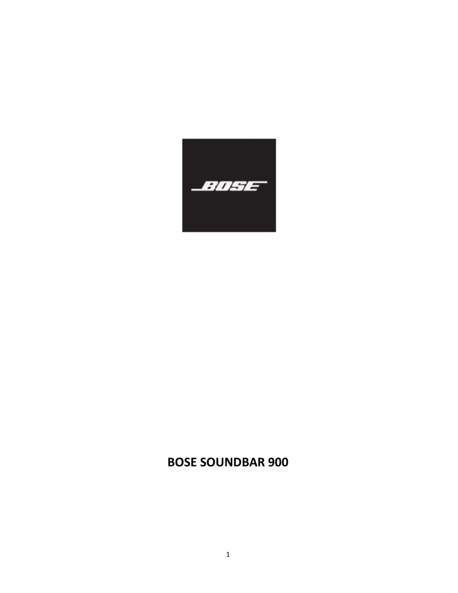 Pagina 1 - Manual de utilizare pentru soundbar BOSE Bose 900 Instructiuni montaj, utilizare Romana...