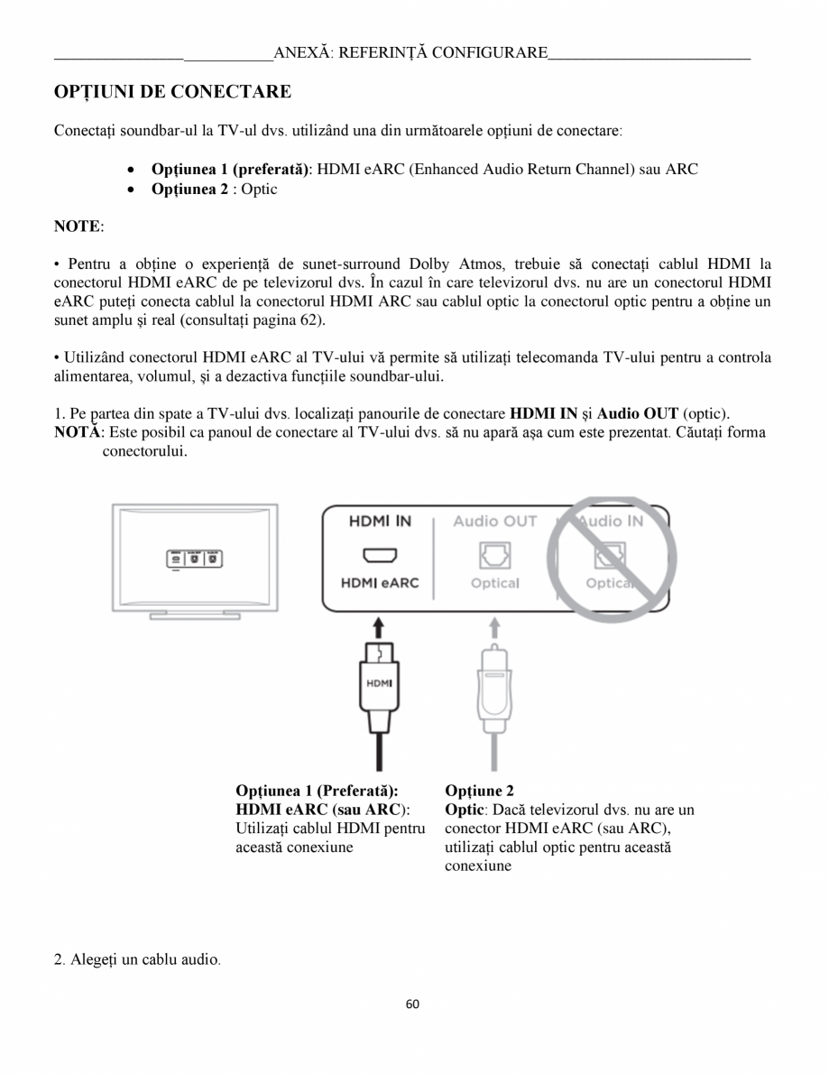 Pagina 60 - Manual de utilizare pentru soundbar BOSE Bose 900 Instructiuni montaj, utilizare Romana ...