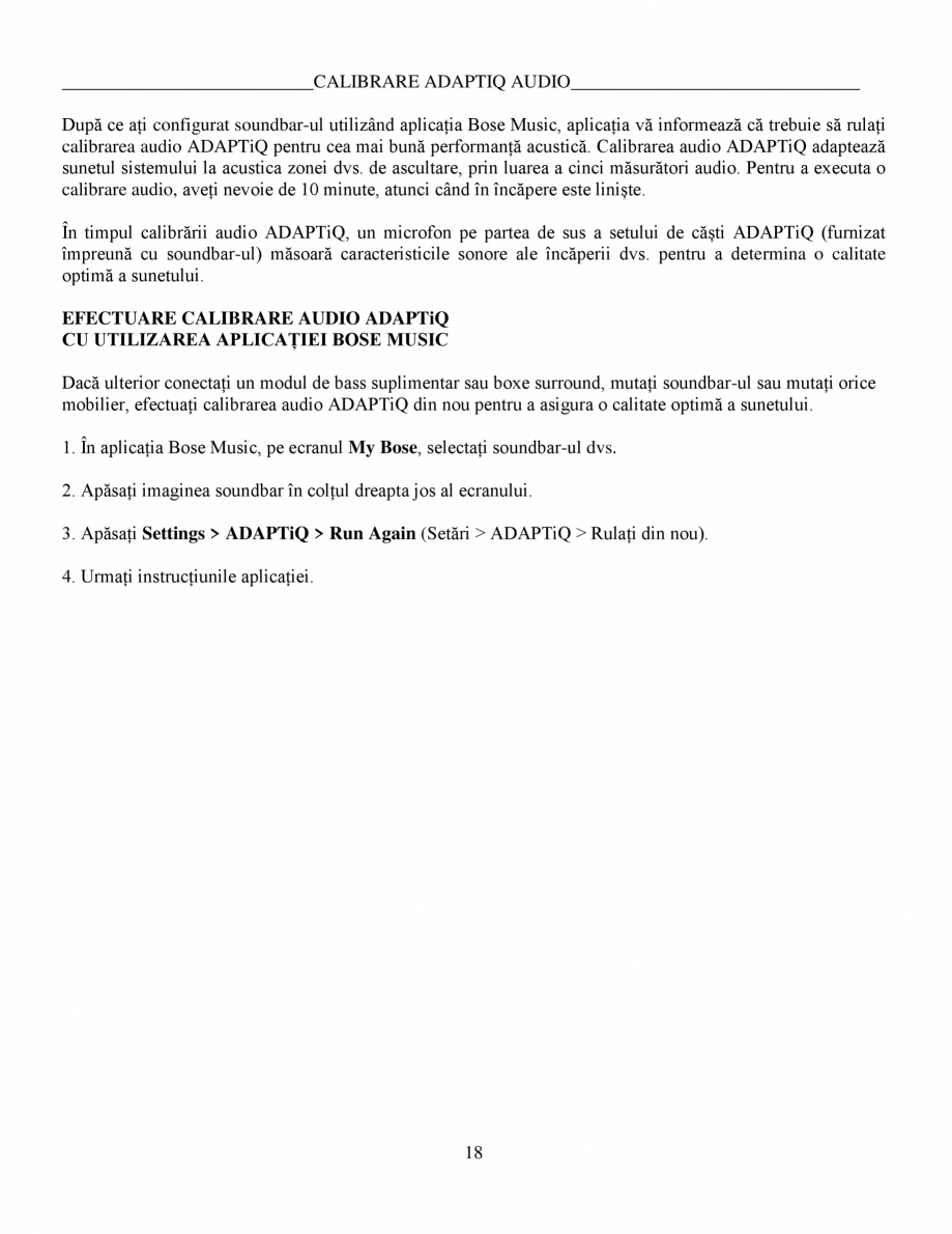 Pagina 18-Soundbar Bose 500 Manual de utilizare BOSE Instructiuni montaj, utilizare Romana …
Dacă...