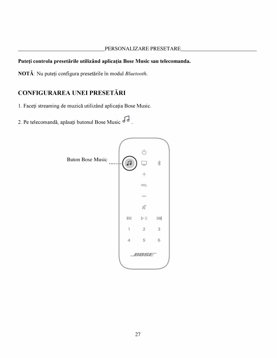 Pagina 27-Soundbar Bose 500 Manual de utilizare BOSE Instructiuni montaj, utilizare Romana  încă NU
este...