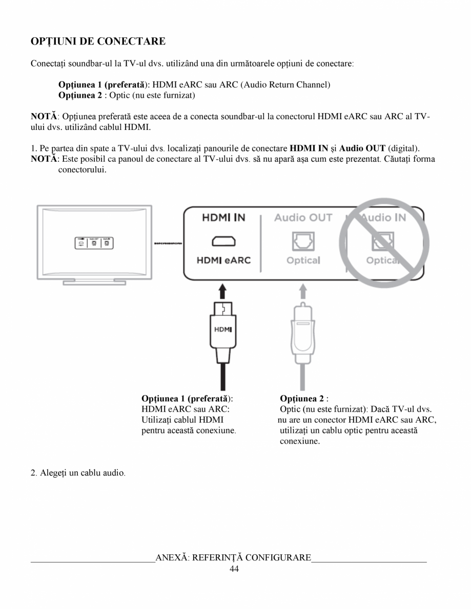 Pagina 44-Soundbar Bose 500 Manual de utilizare BOSE Instructiuni montaj, utilizare Romana ire roșie de patru...