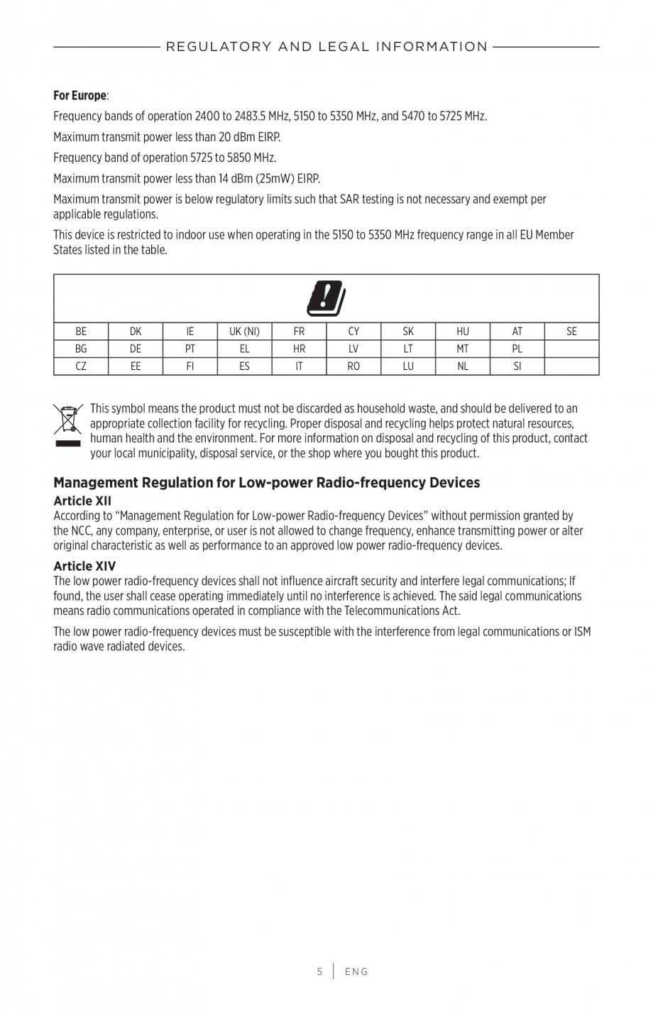 Pagina 5-Manual de utilizare Boxe Bose Surround BOSE Instructiuni montaj, utilizare Engleza ructions, may...