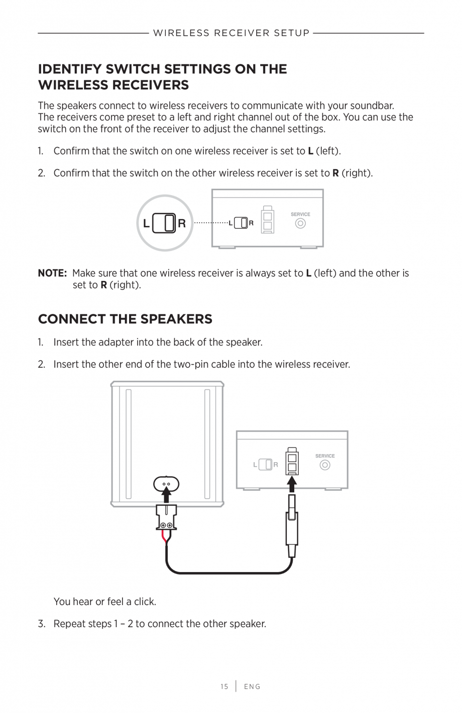Pagina 15-Manual de utilizare Boxe Bose Surround BOSE Instructiuni montaj, utilizare Engleza ALINGS IN THE...