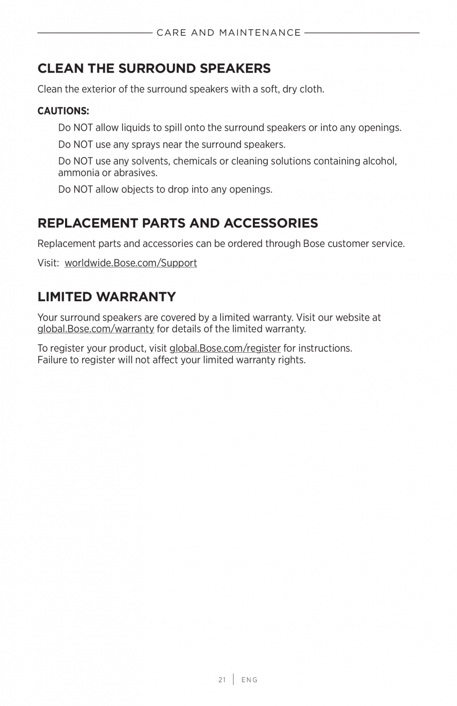 Pagina 21-Manual de utilizare Boxe Bose Surround BOSE Instructiuni montaj, utilizare Engleza 

P OW ER
...