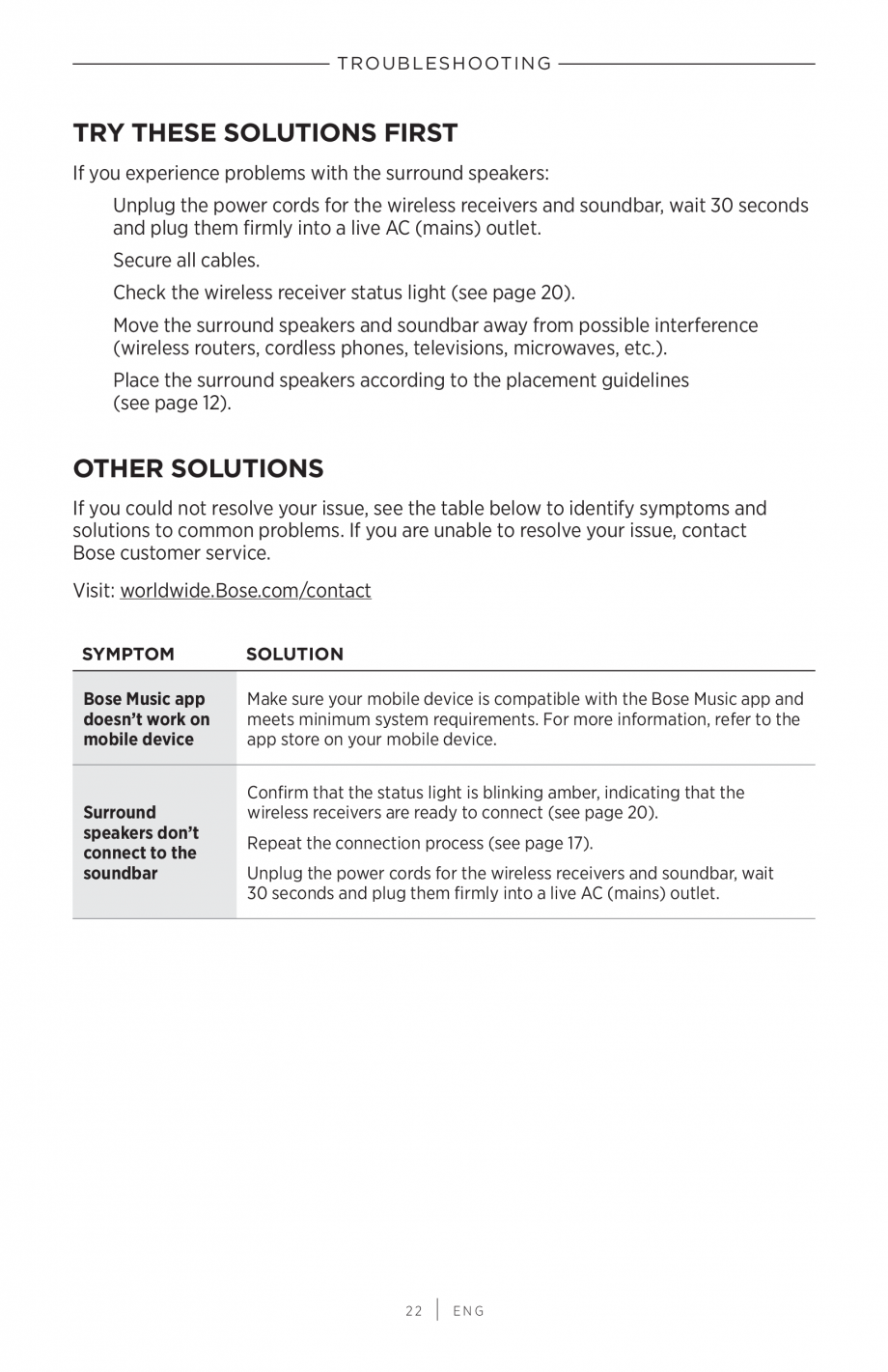 Pagina 22-Manual de utilizare Boxe Bose Surround BOSE Instructiuni montaj, utilizare Engleza wnload the Bose...