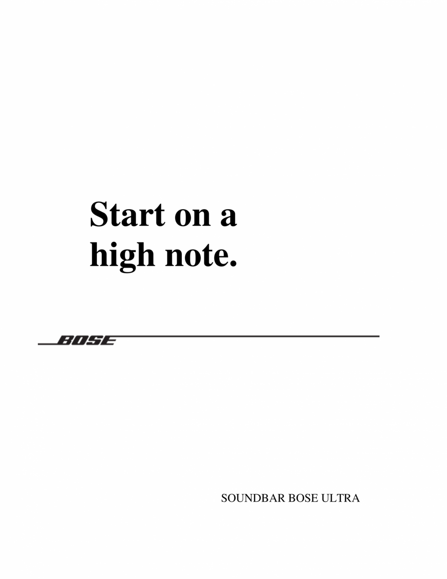 Pagina 1 - Manual de utilizare soundbar BOSE Bose Ultra Romana Start on a
high note.

SOUNDBAR BOSE ...