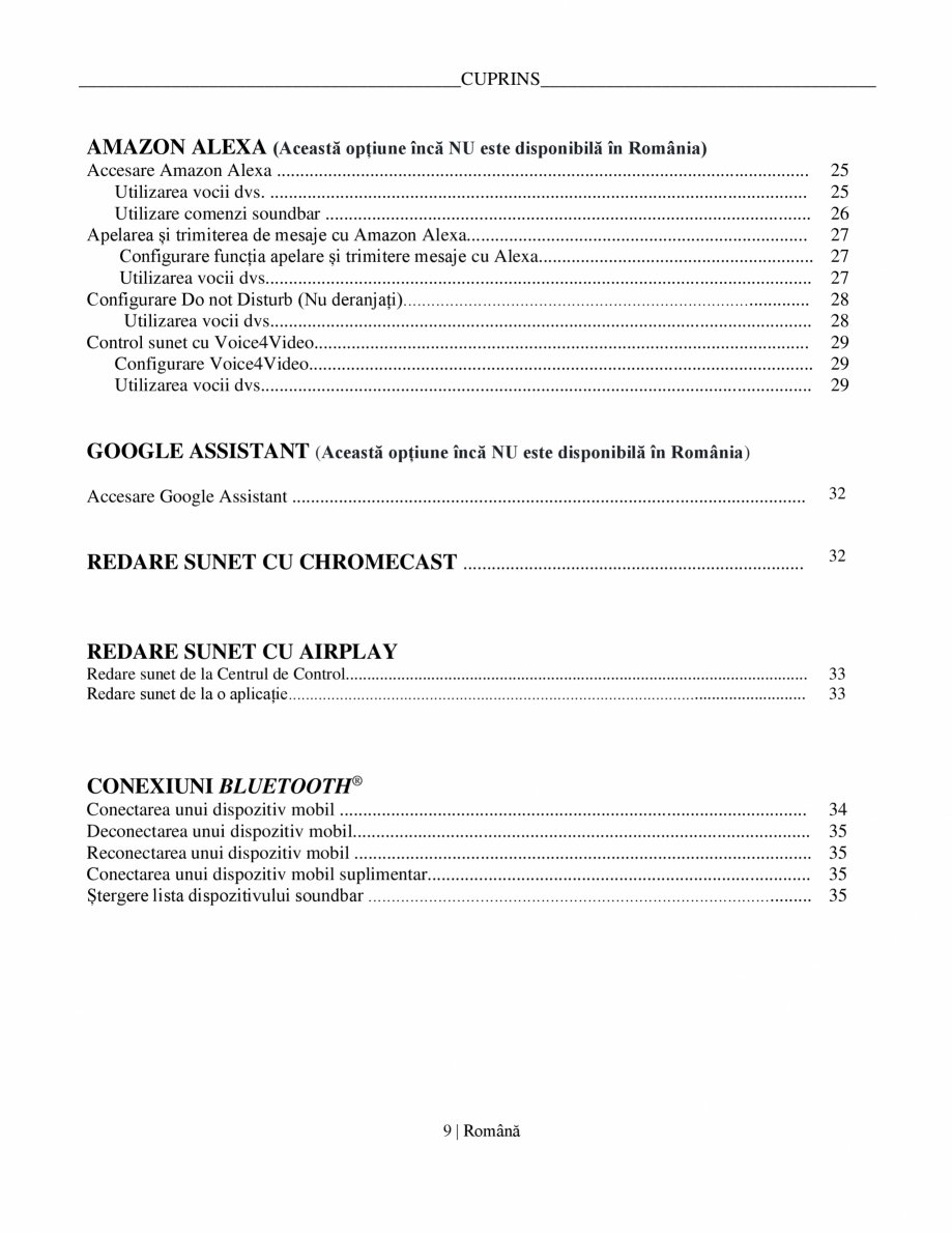 Pagina 9-Manual de utilizare soundbar BOSE Bose Ultra Romana unătoare, și (2) acest dispozitiv trebuie să ...