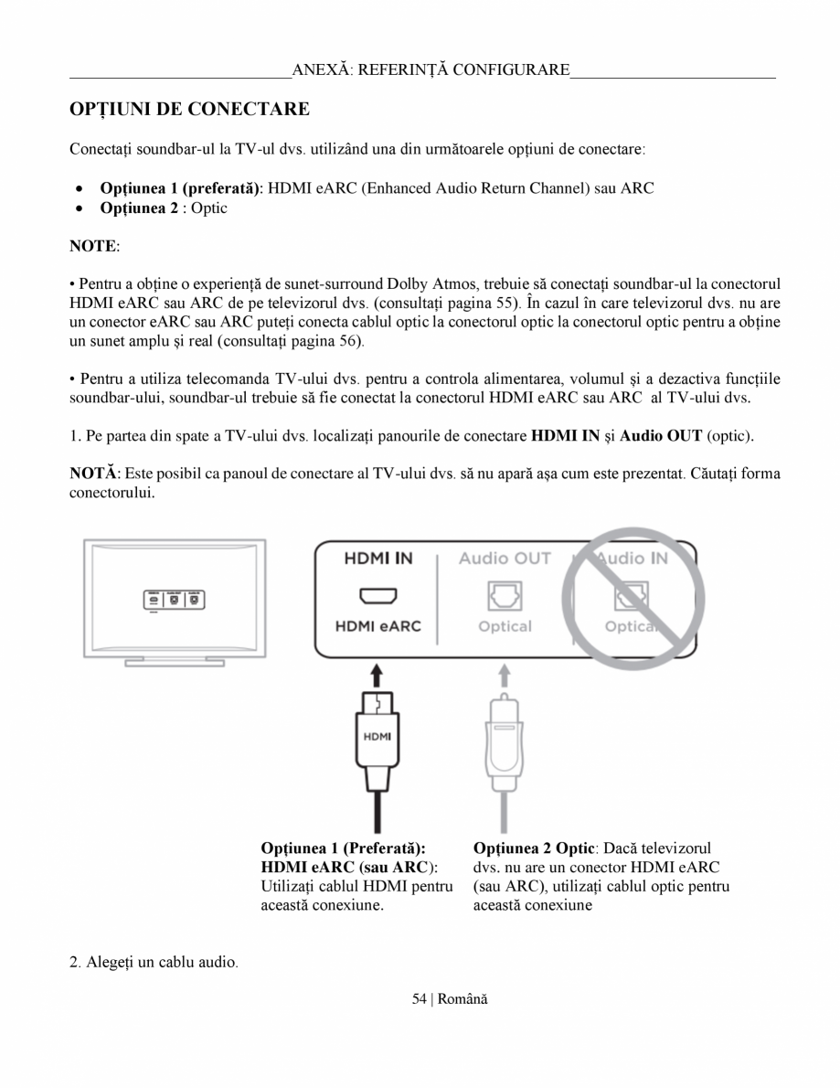 Pagina 54-Manual de utilizare soundbar BOSE Bose Ultra Romana t și configurați difuzarea vocală
pentru...