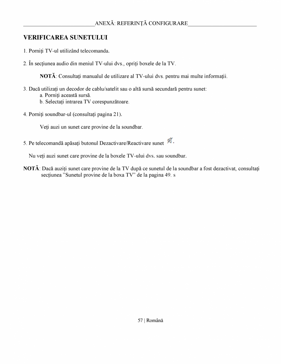 Pagina 57-Manual de utilizare soundbar BOSE Bose Ultra Romana r-ul dvs.

33 | Română
...