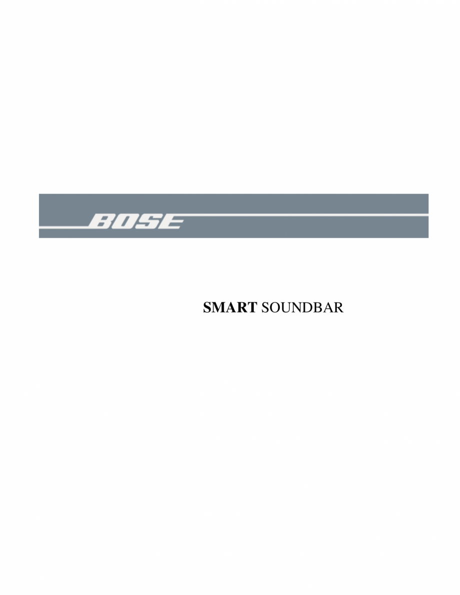 Pagina 1-Manual de utilizare pentru soundbar Smart Bose BOSE Instructiuni montaj, utilizare Romana SMART...
