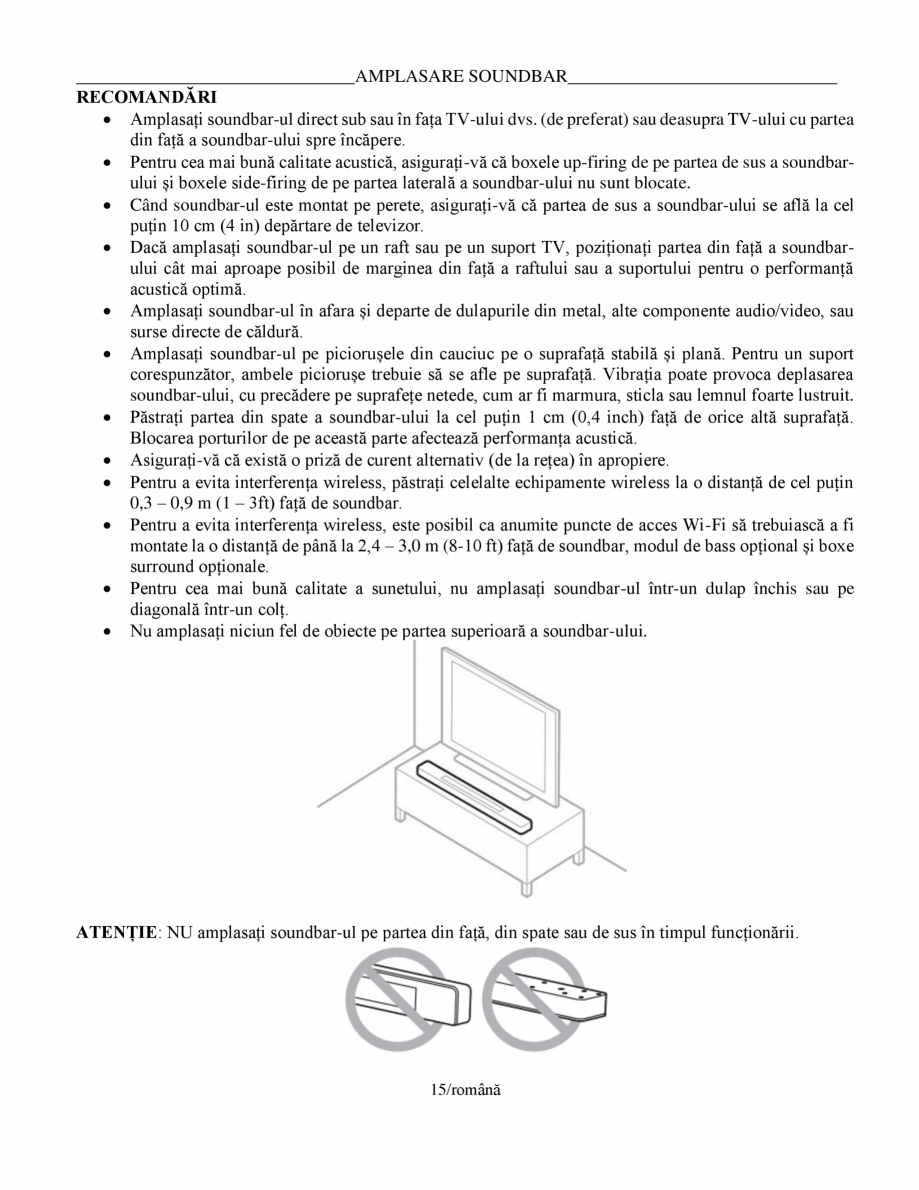 Pagina 15 - Manual de utilizare pentru soundbar Smart Bose BOSE Instructiuni montaj, utilizare...