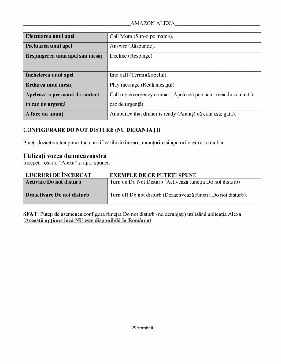 Pagina 29 - Manual de utilizare pentru soundbar Smart Bose BOSE Instructiuni montaj, utilizare...