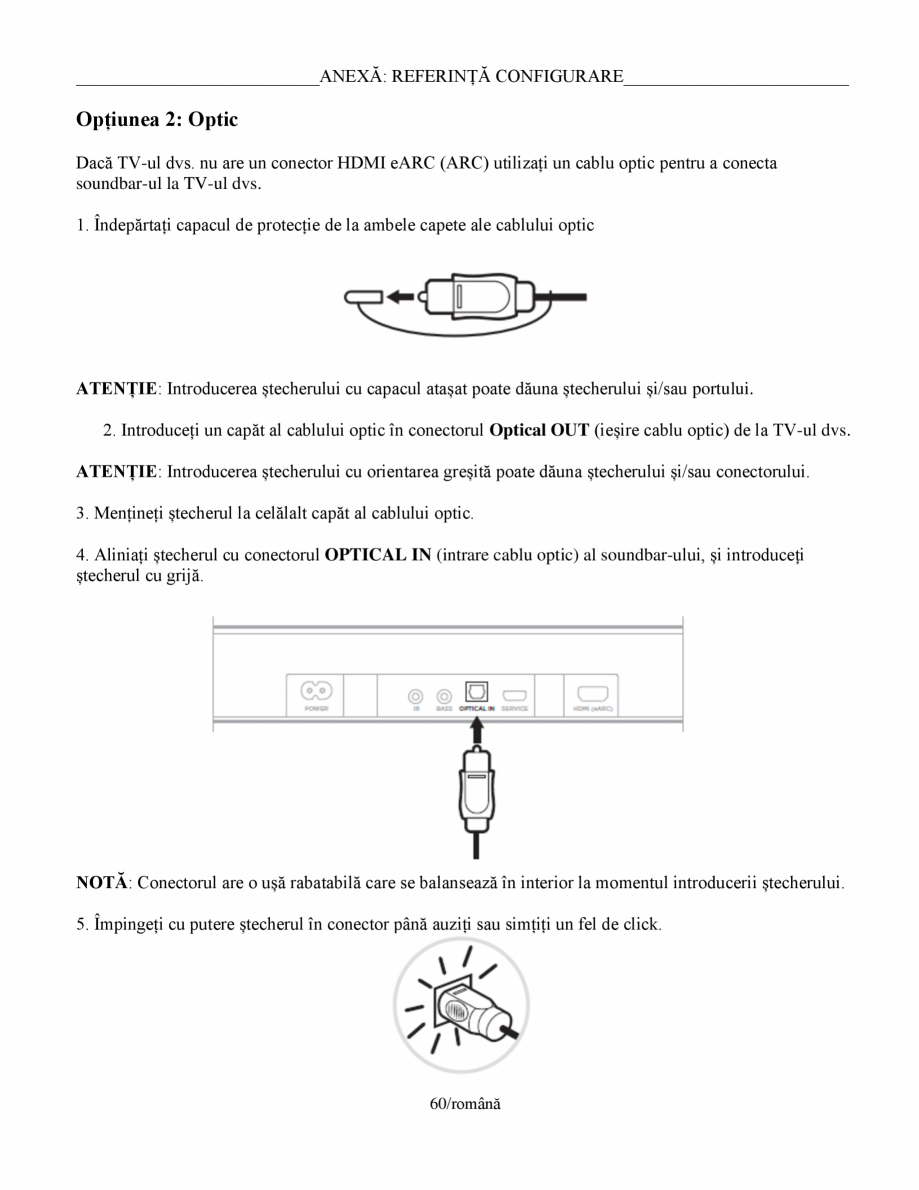 Pagina 60-Manual de utilizare pentru soundbar Smart Bose BOSE Instructiuni montaj, utilizare Romana  Pe...