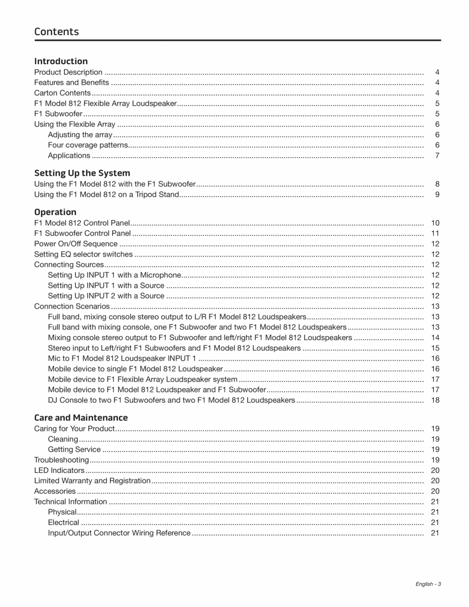Pagina 3 - Manual de utiliare pentru subwoofer BOSE F1 Instructiuni montaj, utilizare Engleza  heat ...