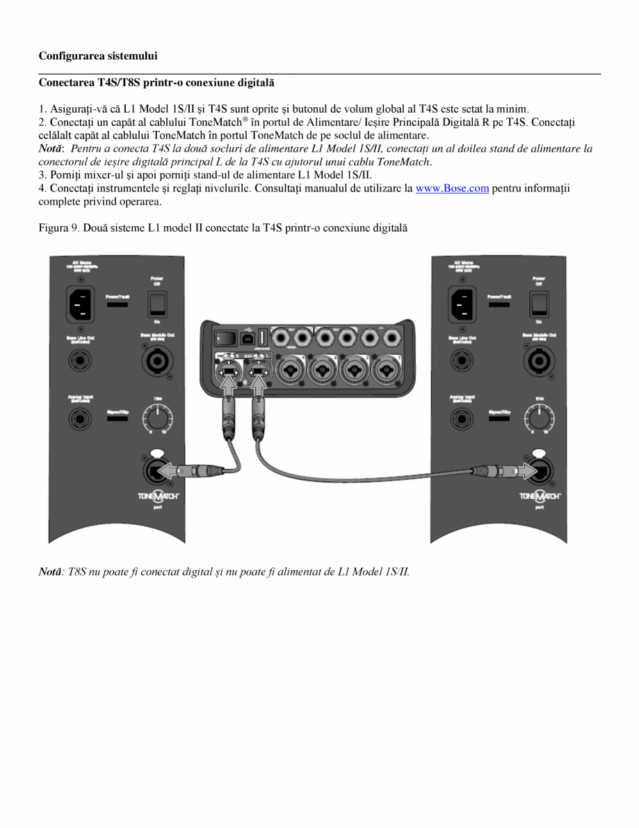 Pagina 10 - Ghid de instalare rapida pentru dispozitiv de procesare digitala a semnalului BOSE...
