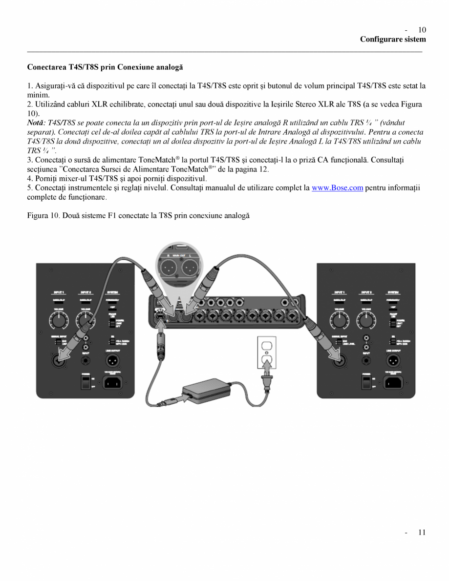 Pagina 11 - Ghid de instalare rapida pentru dispozitiv de procesare digitala a semnalului BOSE...