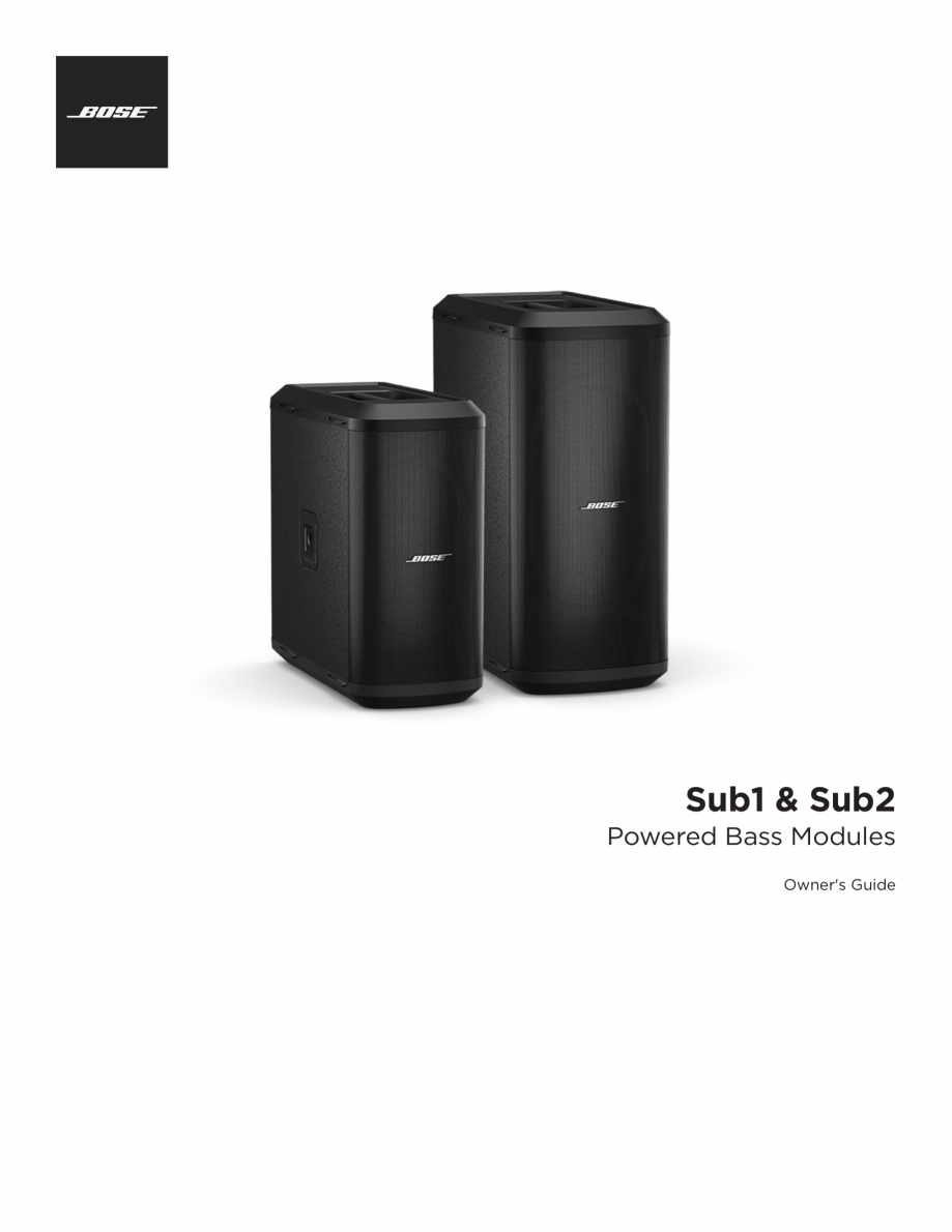 Pagina 1-Manual de utilizare pentru subwooferul Sub1 si subwooferul Sub2 BOSE L1 Pro 32 + Sub1, L1 Pro32 +...