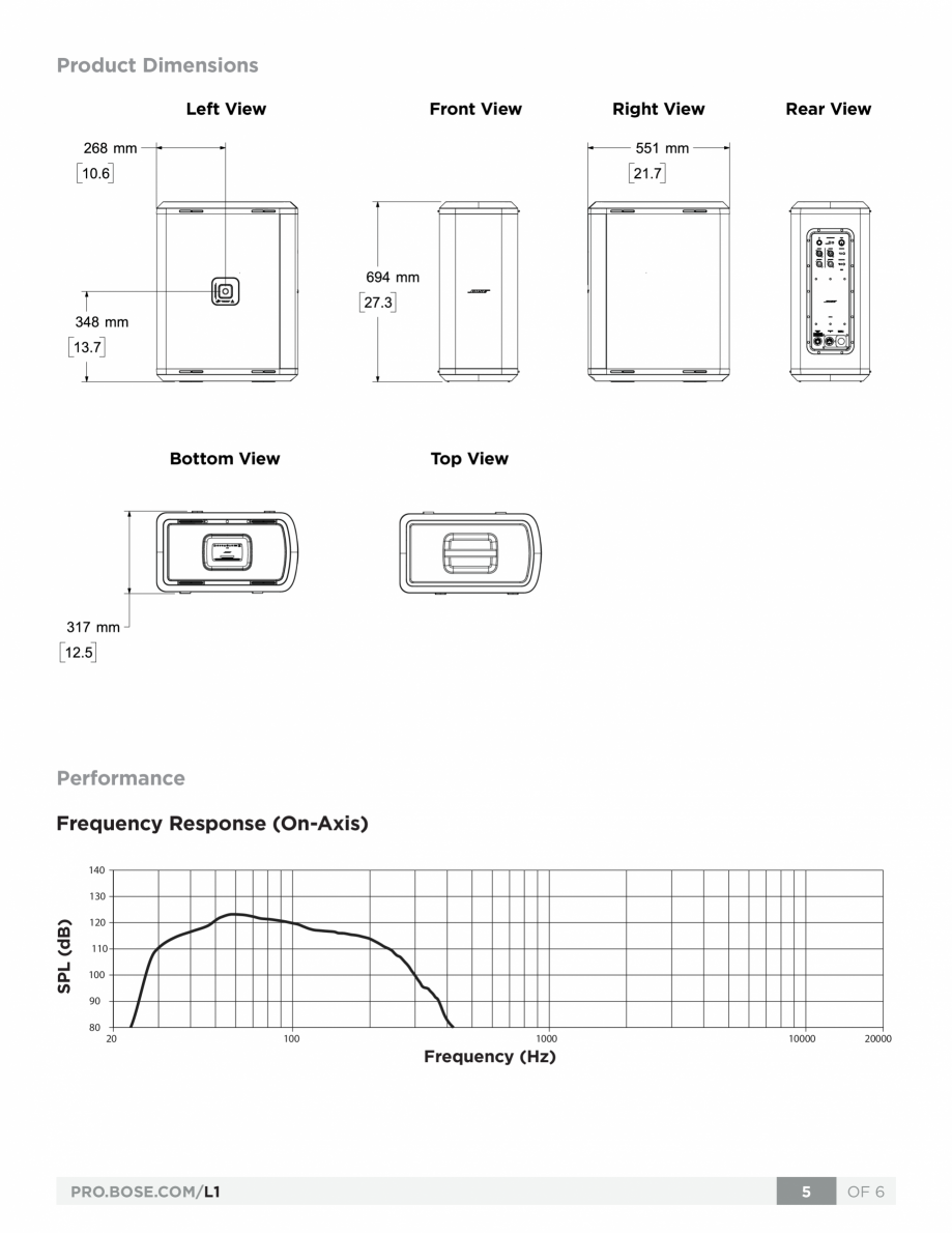 Pagina 5-Subwooferul Sub2 BOSE L1 Pro32 + Sub2 Fisa tehnica Engleza P

840917-4100

SUB2 POWERED BASS MODULE,...