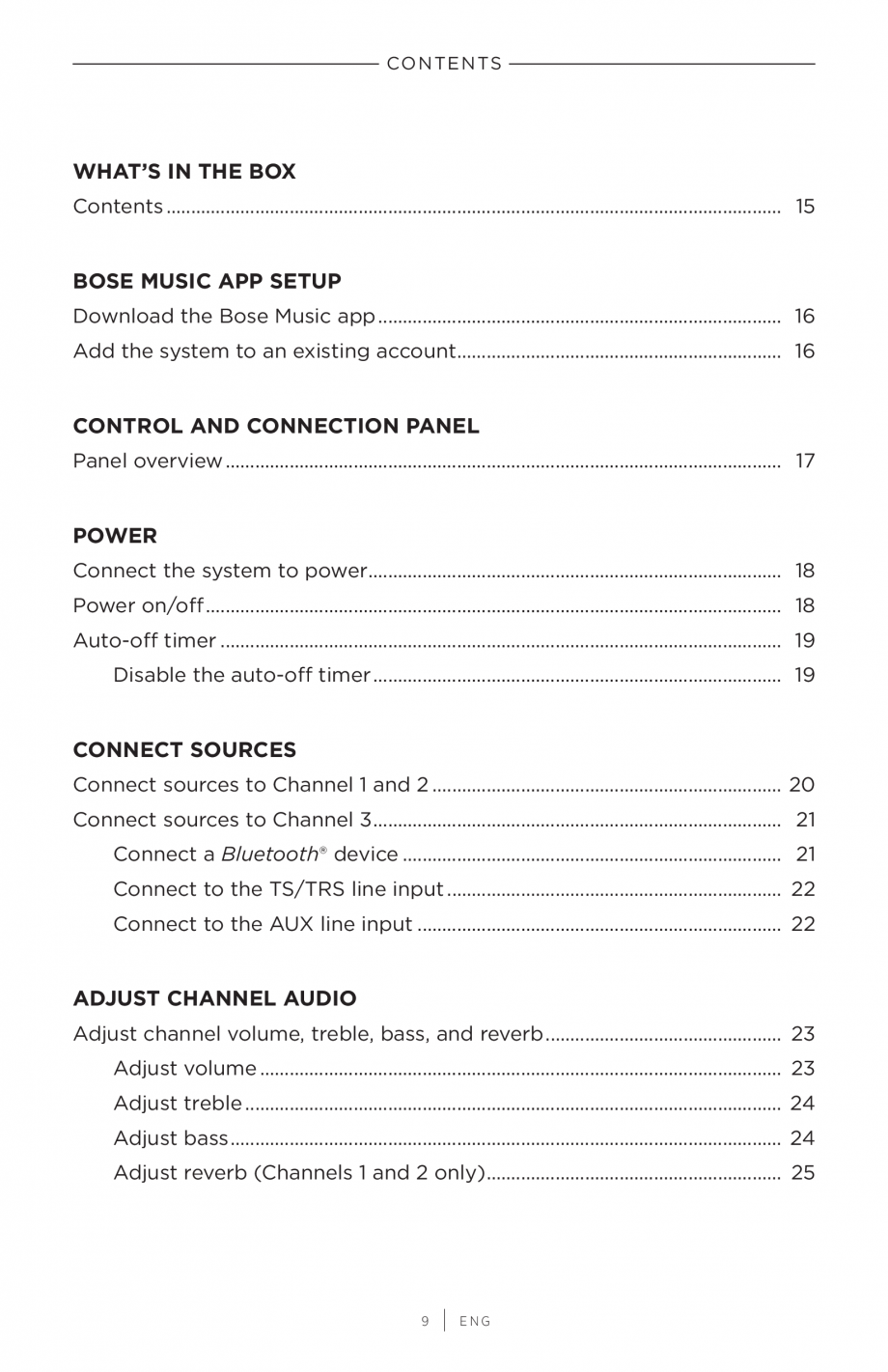 Pagina 9 - Manual de utilizare pentru sistem audio portabil pentru muzica live BOSE S1 PRO +...