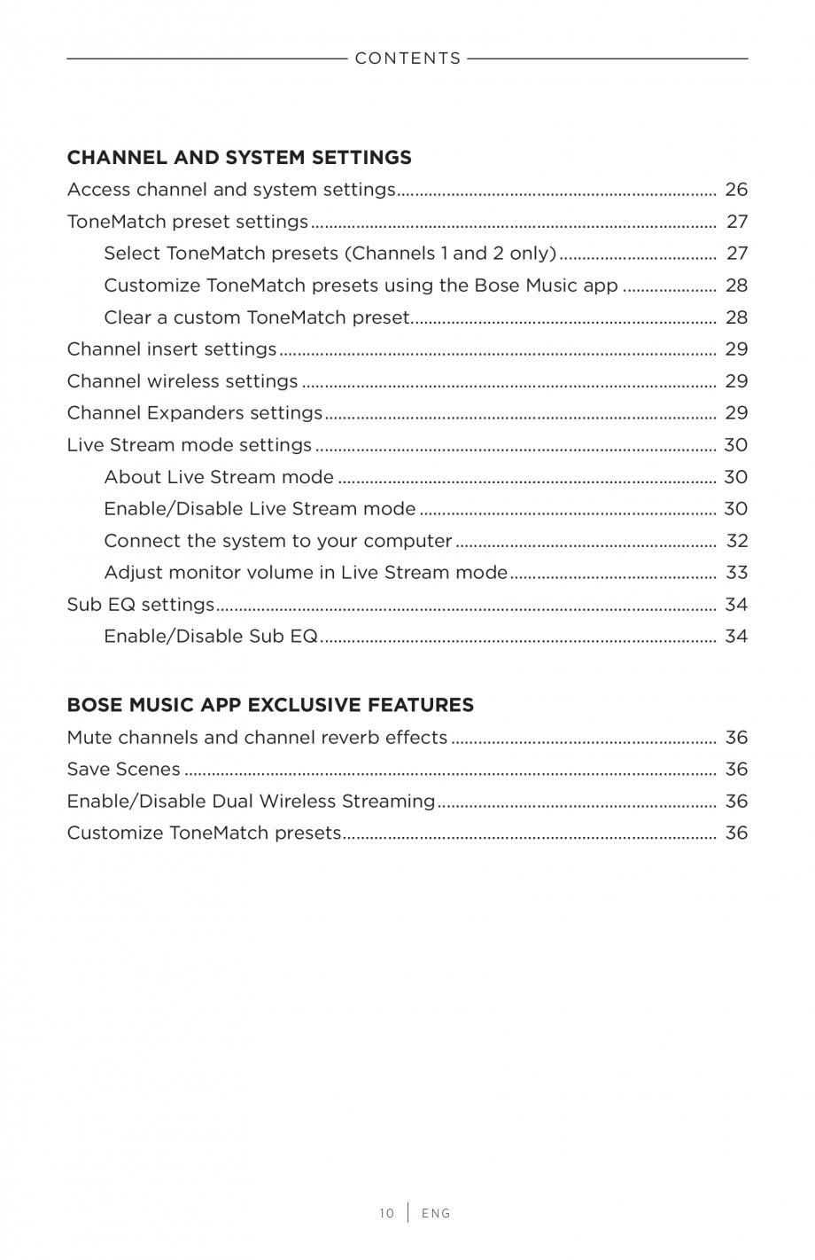 Pagina 10 - Manual de utilizare pentru sistem audio portabil pentru muzica live BOSE S1 PRO +...