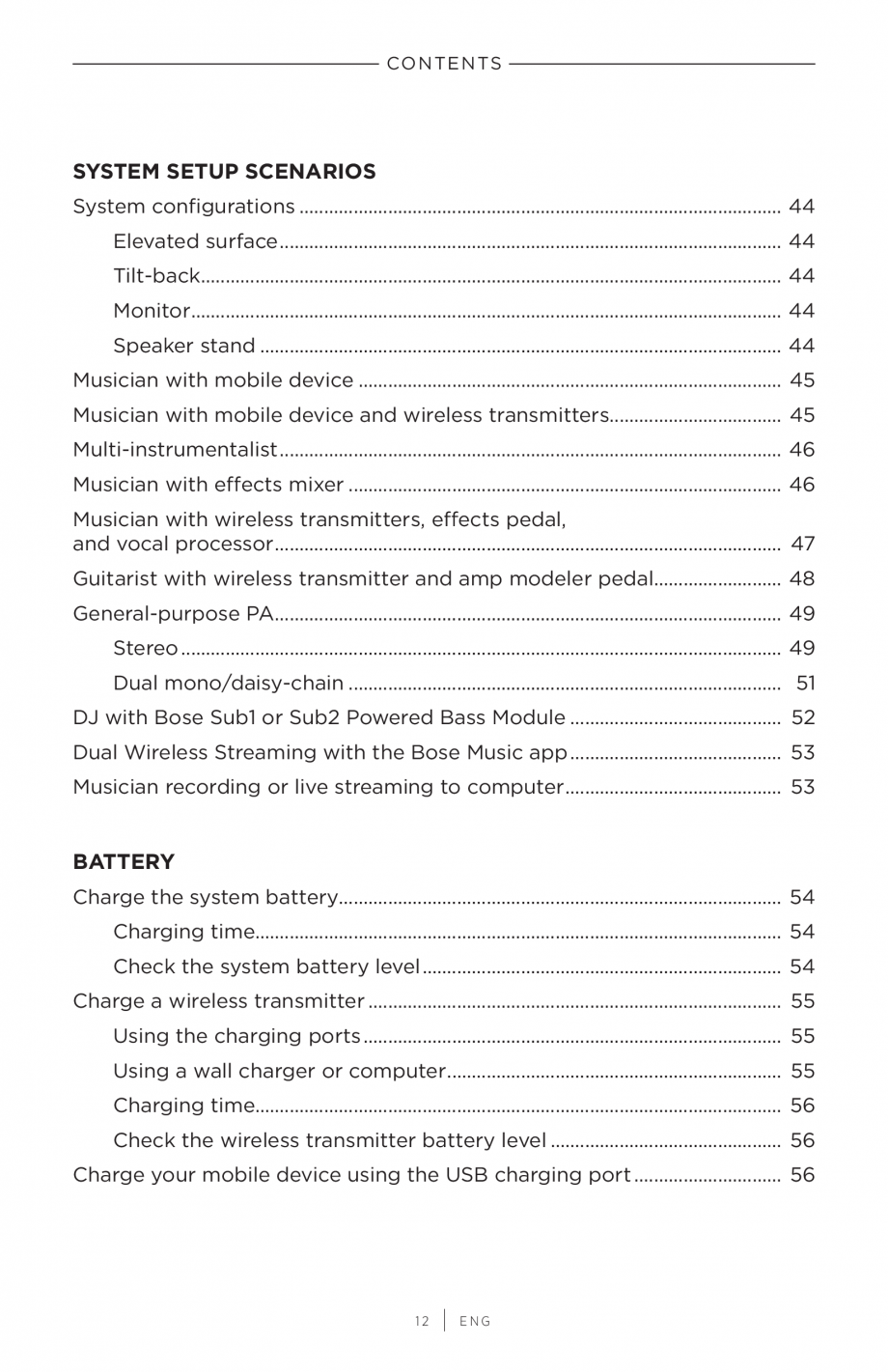 Pagina 12-Manual de utilizare pentru sistem audio portabil pentru muzica live BOSE S1 PRO + Instructiuni...