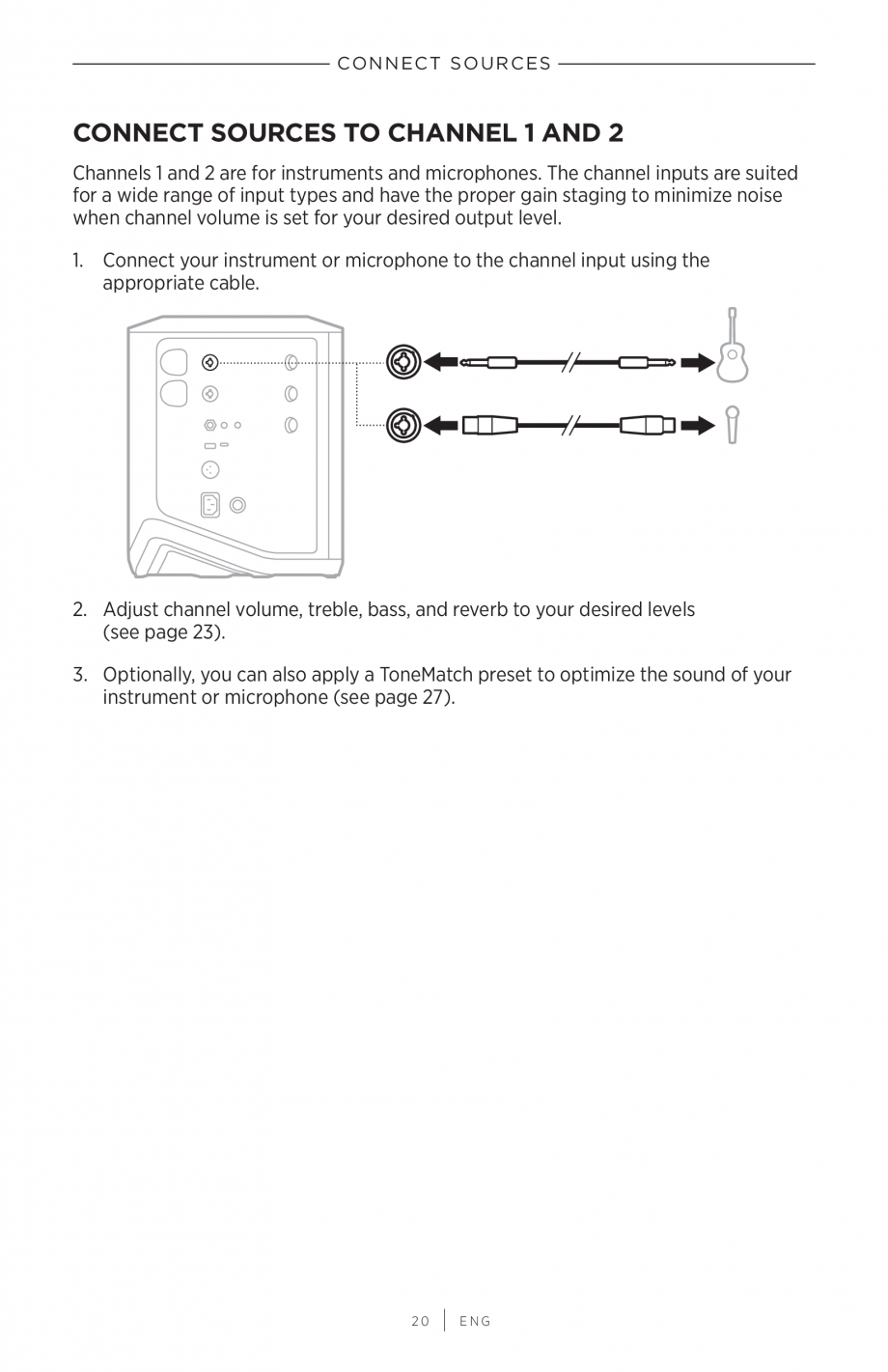 Pagina 20-Manual de utilizare pentru sistem audio portabil pentru muzica live BOSE S1 PRO + Instructiuni...