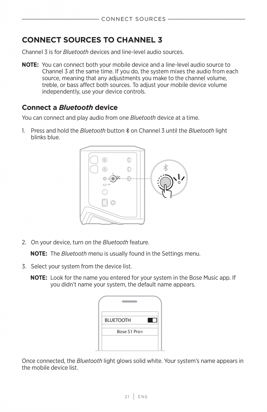 Pagina 21 - Manual de utilizare pentru sistem audio portabil pentru muzica live BOSE S1 PRO +...
