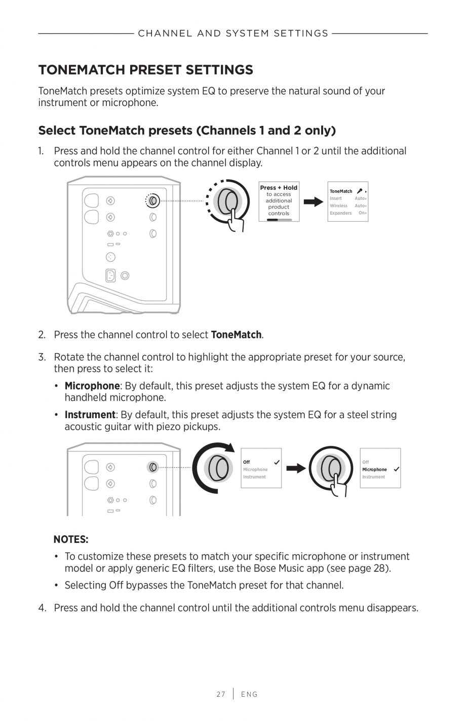 Pagina 27-Manual de utilizare pentru sistem audio portabil pentru muzica live BOSE S1 PRO + Instructiuni...