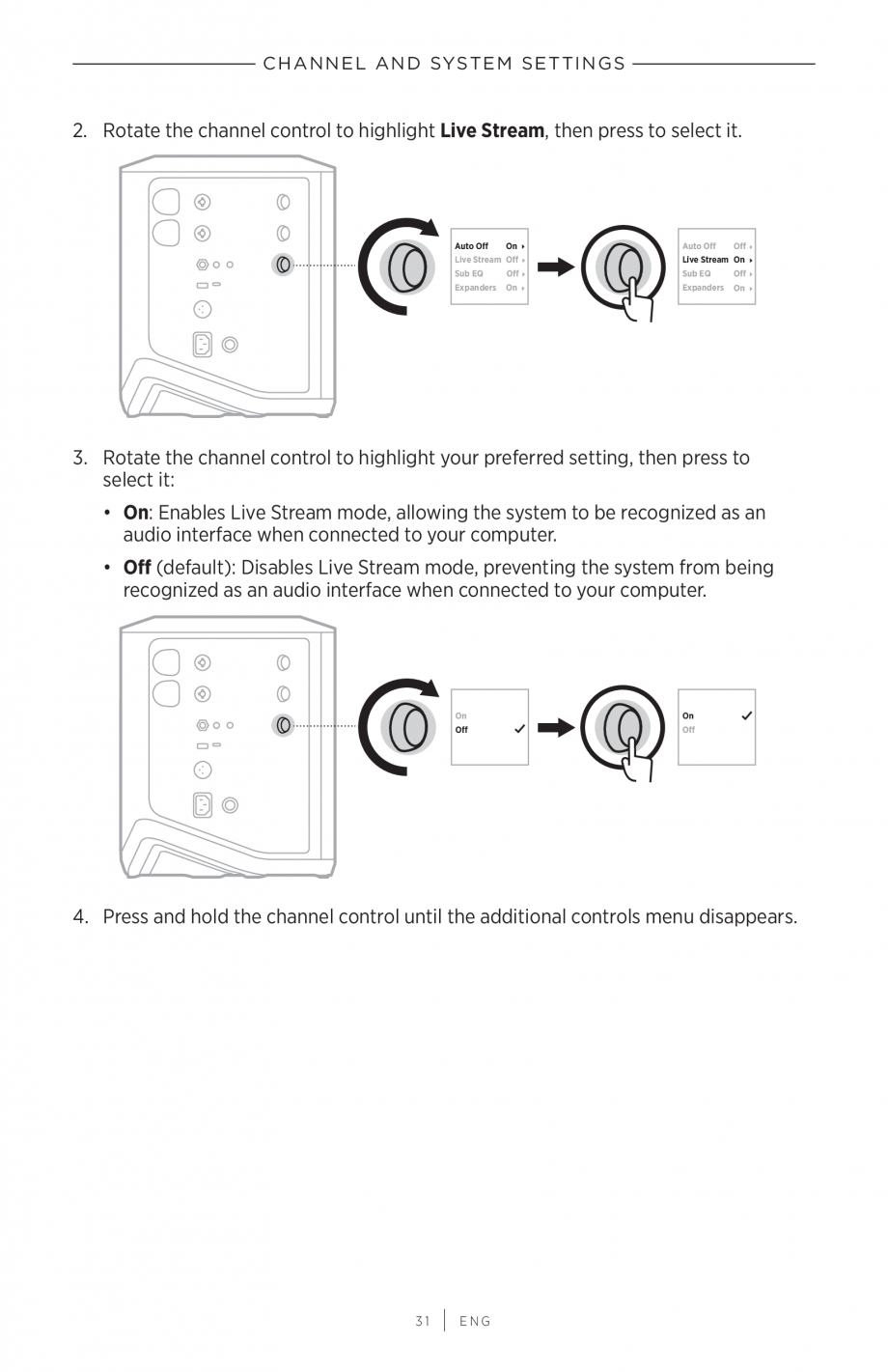 Pagina 31-Manual de utilizare pentru sistem audio portabil pentru muzica live BOSE S1 PRO + Instructiuni...