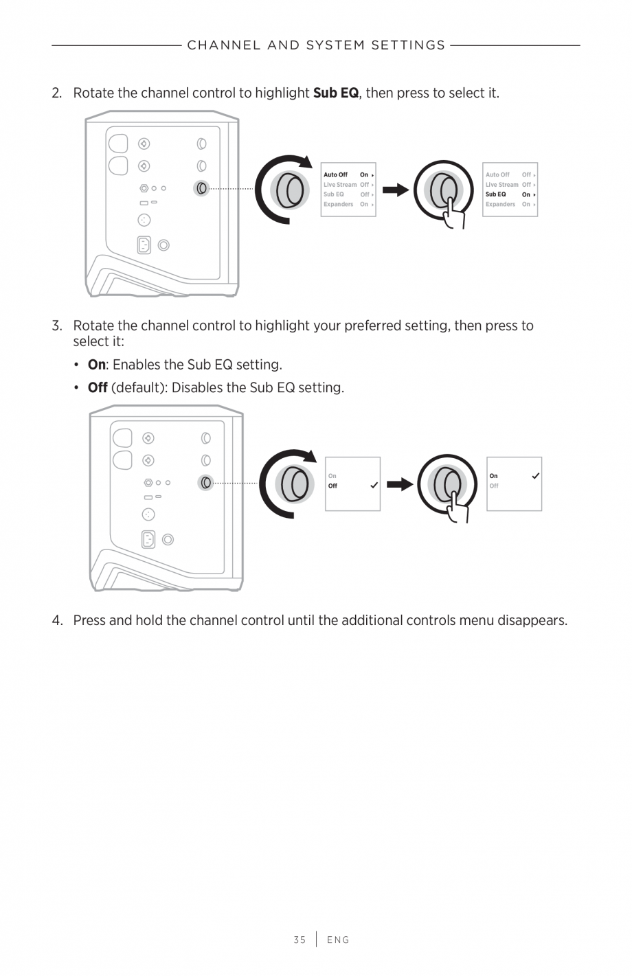 Pagina 35 - Manual de utilizare pentru sistem audio portabil pentru muzica live BOSE S1 PRO +...