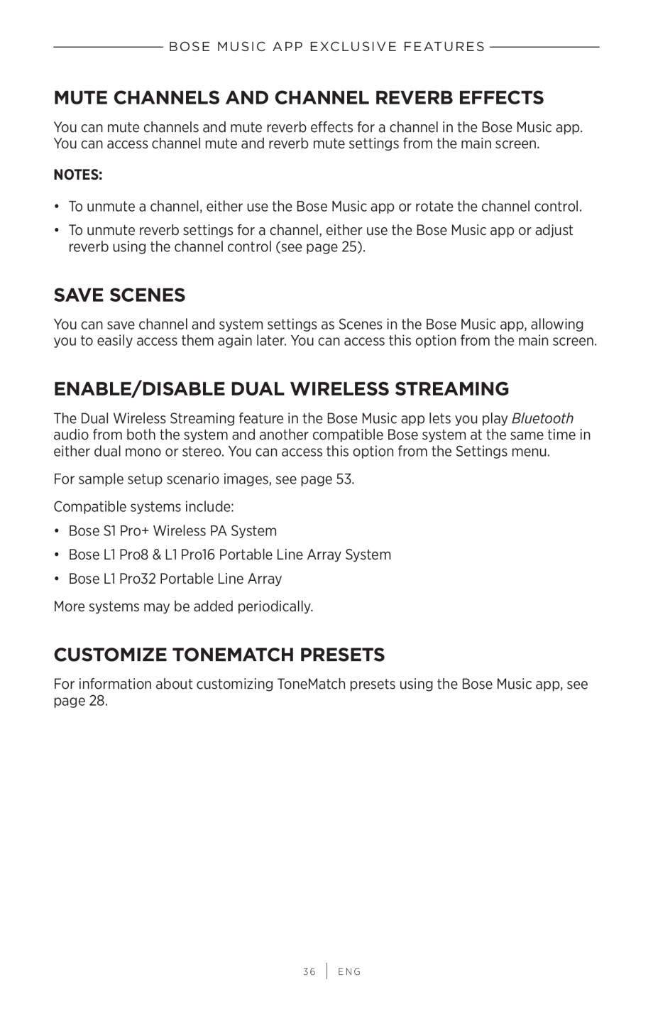 Pagina 36-Manual de utilizare pentru sistem audio portabil pentru muzica live BOSE S1 PRO + Instructiuni...