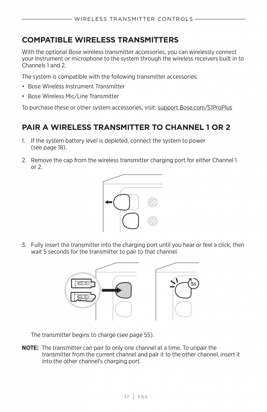 Pagina 37-Manual de utilizare pentru sistem audio portabil pentru muzica live BOSE S1 PRO + Instructiuni...
