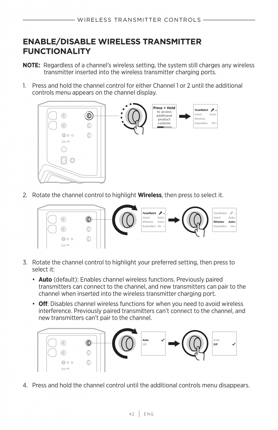 Pagina 42-Manual de utilizare pentru sistem audio portabil pentru muzica live BOSE S1 PRO + Instructiuni...
