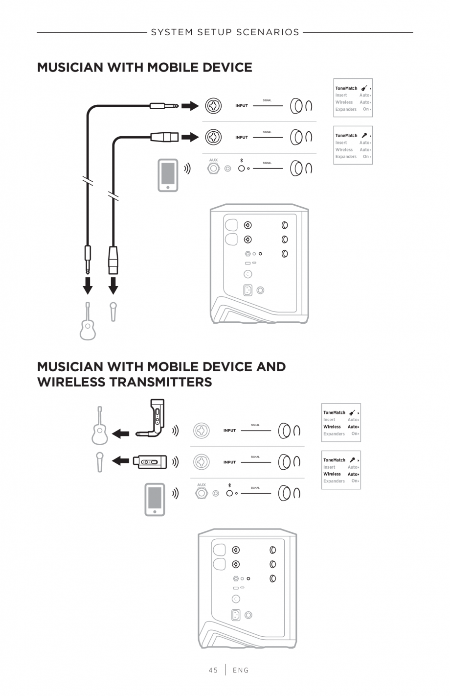 Pagina 45 - Manual de utilizare pentru sistem audio portabil pentru muzica live BOSE S1 PRO +...