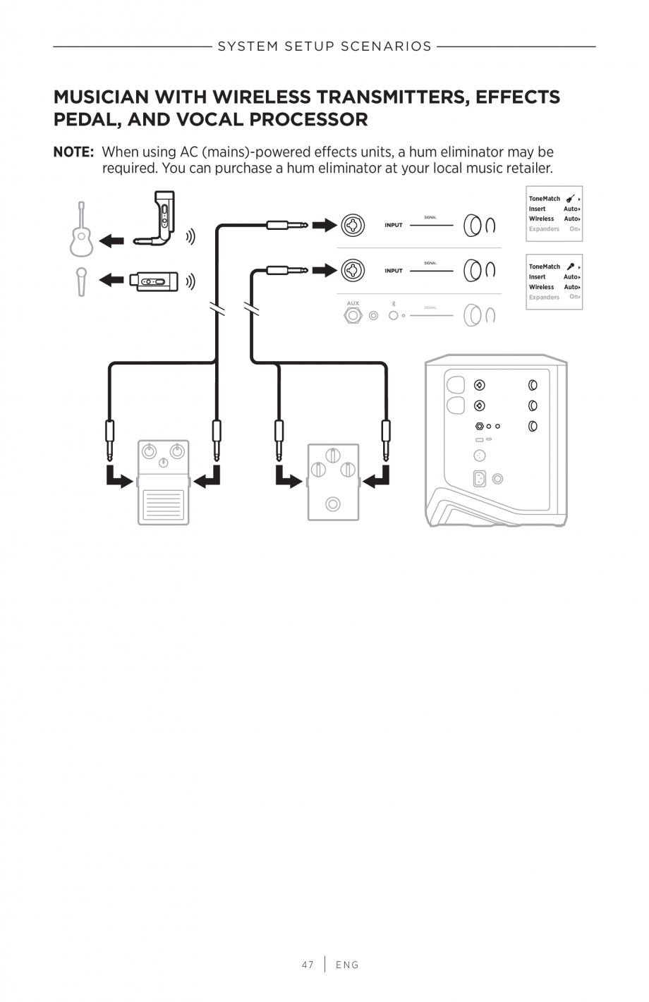 Pagina 47-Manual de utilizare pentru sistem audio portabil pentru muzica live BOSE S1 PRO + Instructiuni...
