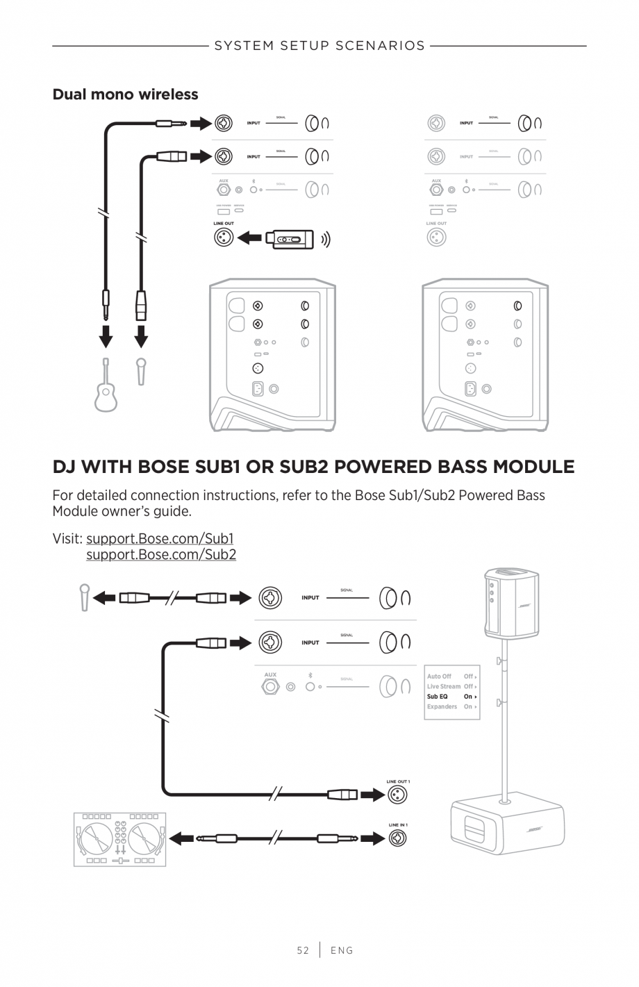 Pagina 52 - Manual de utilizare pentru sistem audio portabil pentru muzica live BOSE S1 PRO +...