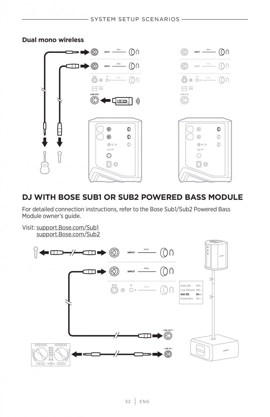 Pagina 52-Manual de utilizare pentru sistem audio portabil pentru muzica live BOSE S1 PRO + Instructiuni...