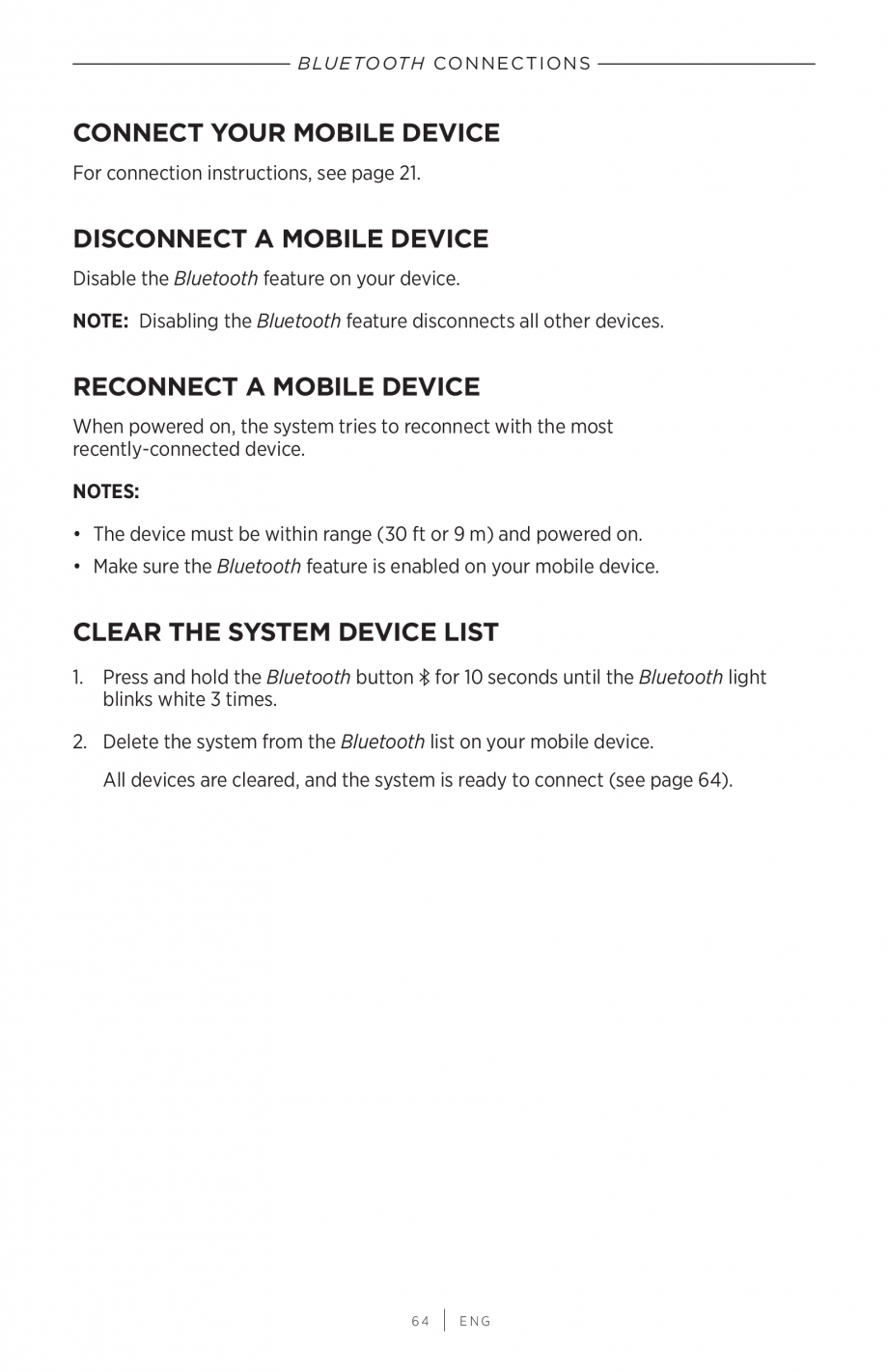 Pagina 64-Manual de utilizare pentru sistem audio portabil pentru muzica live BOSE S1 PRO + Instructiuni...