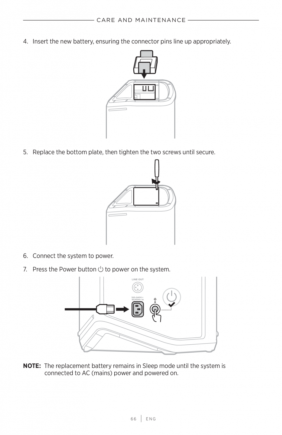 Pagina 66-Manual de utilizare pentru sistem audio portabil pentru muzica live BOSE S1 PRO + Instructiuni...