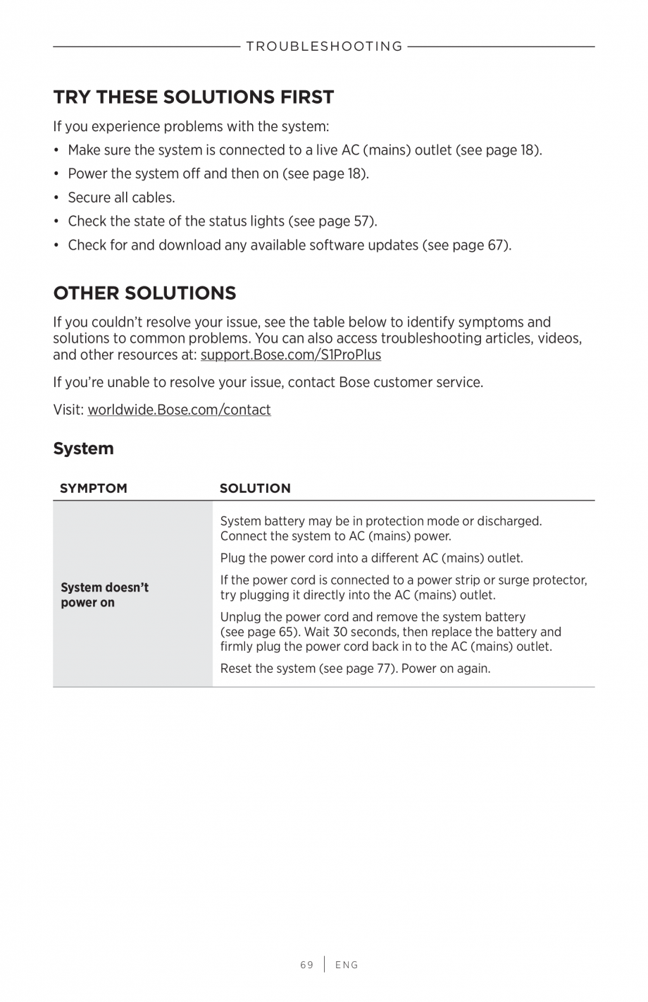 Pagina 69-Manual de utilizare pentru sistem audio portabil pentru muzica live BOSE S1 PRO + Instructiuni...