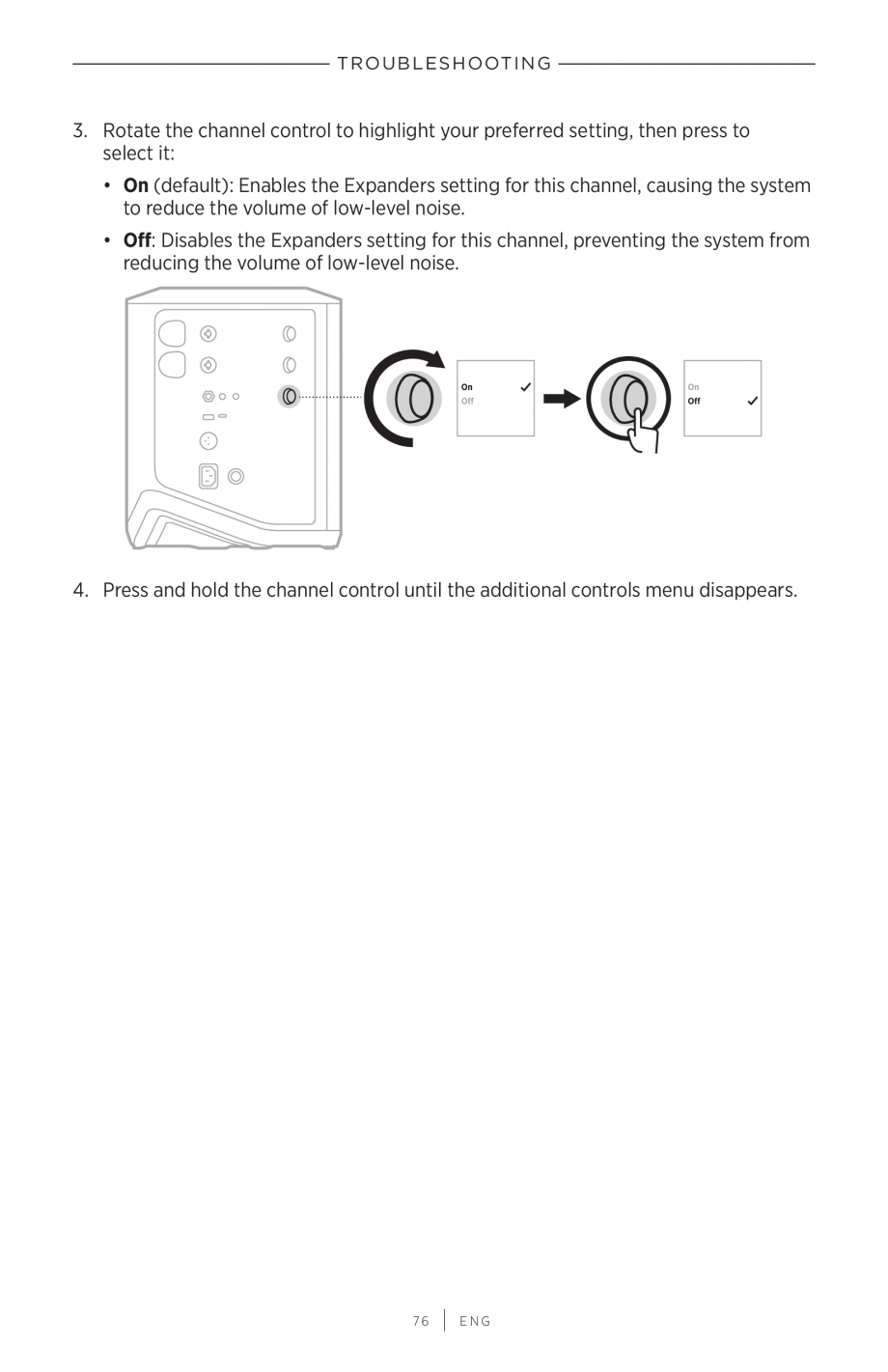 Pagina 76 - Manual de utilizare pentru sistem audio portabil pentru muzica live BOSE S1 PRO +...
