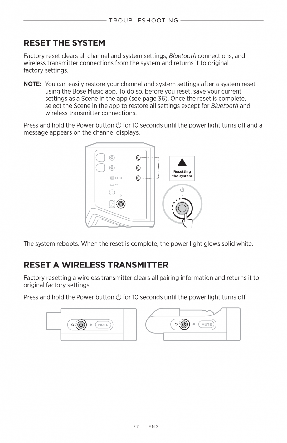 Pagina 77-Manual de utilizare pentru sistem audio portabil pentru muzica live BOSE S1 PRO + Instructiuni...