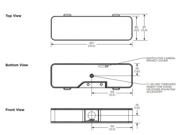 Schiță dimensiuni Sistem Bose videobar VB-S